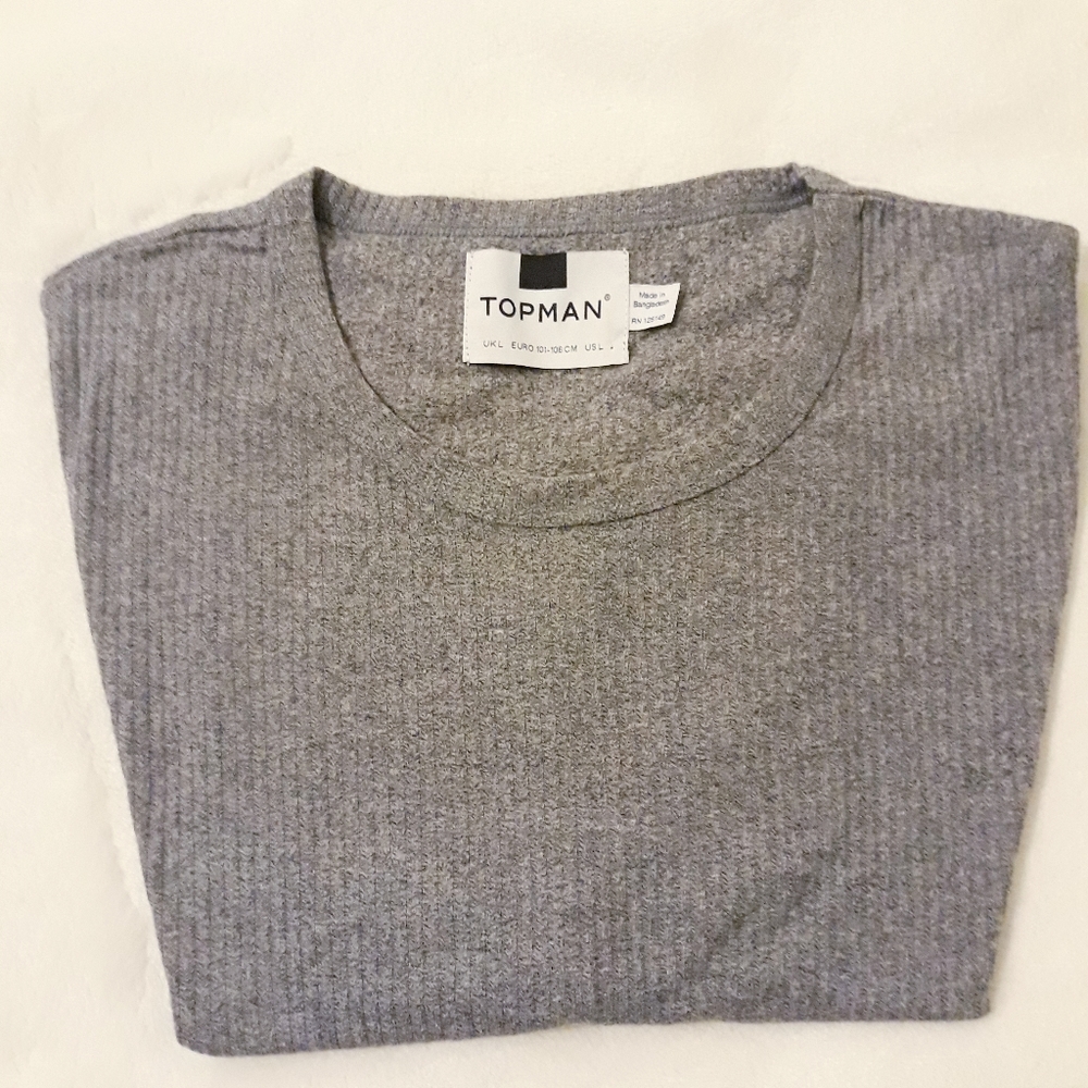 Topman Ribbed Fitted Tee - Picture 2 of 3